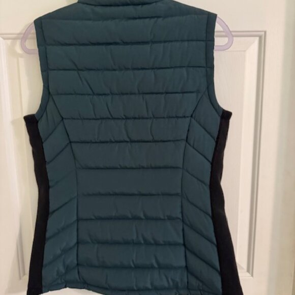 Calvin Klein NWOT Hunter Green Puffer Vest with Knit Side Panels Quilted Sz S - Picture 3 of 9
